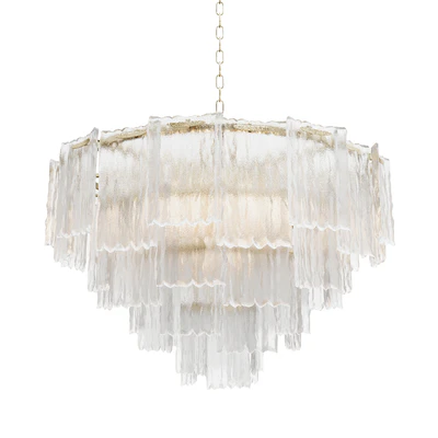 Round pendant chandelier made of ribbed glass Garda Decor 164FA-33128 — Ver 1
