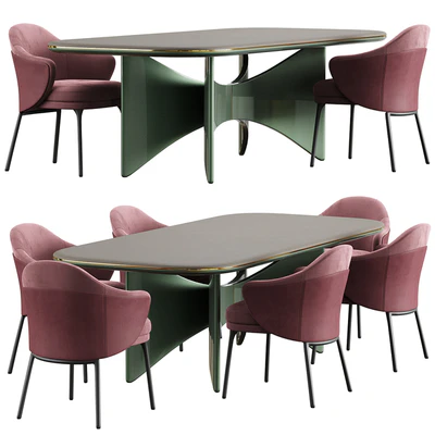 Minotti angie dining Chair Turri Blues Table — Ver 3