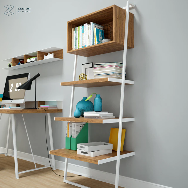 Desk set with shelves — Скачать