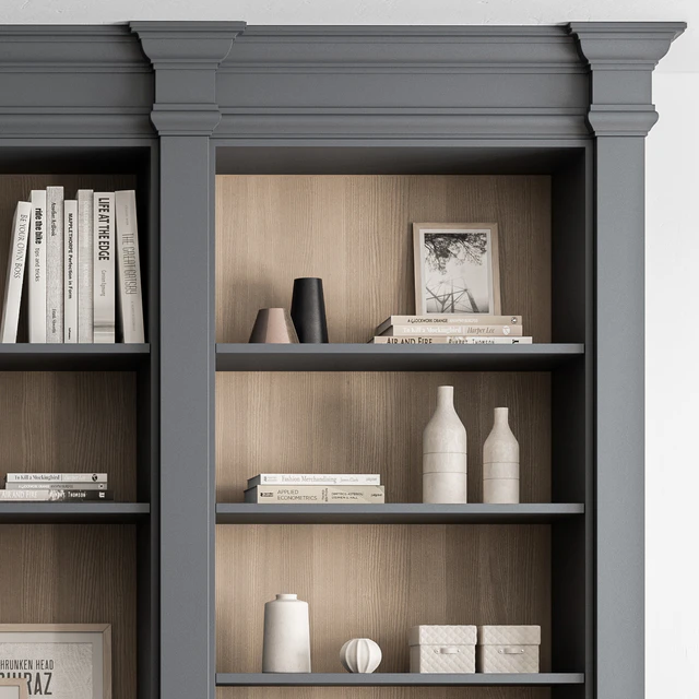 Classic Boss Desk and Library Set - Office Furniture 283 — Скачать