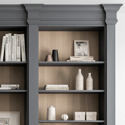 Classic Boss Desk and Library Set - Office Furniture 283 — Вид 2
