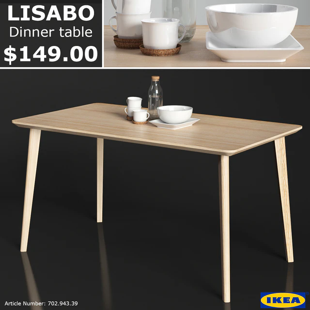 IKEA LISABO dinner table — Скачать