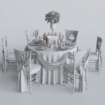 Wedding table for 6 persons 2 Corona — Ver 2