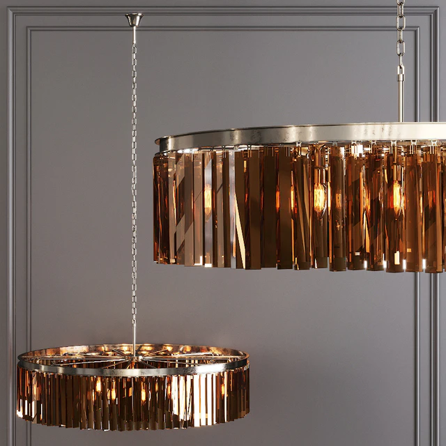 Restoration Hardware 1920S ODEON RHYS SMOKE GLASS PRISM ROUND CHANDELIER 43 Nickel — Descargar