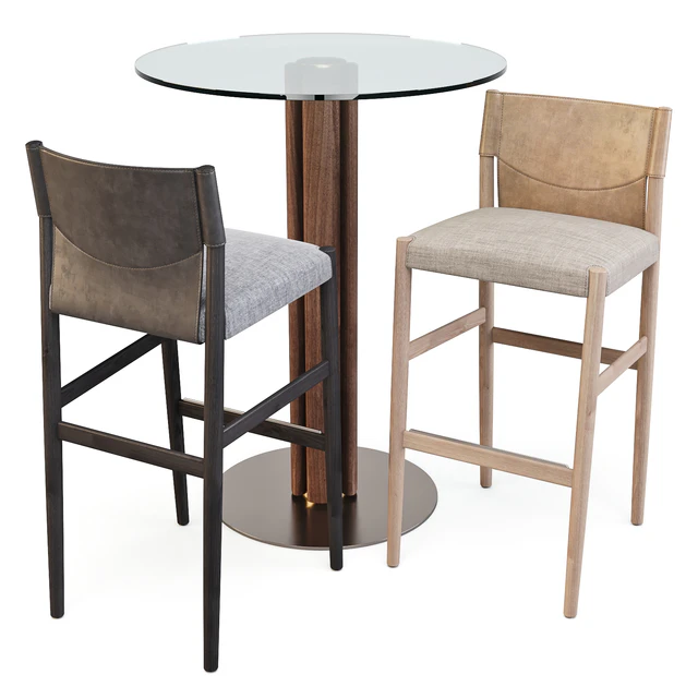 Porada: Bar Set (Table - Quadrifoglio Bistrot and Stools - Sveva) — Скачать