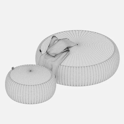set of ottomans Plisse — View 2