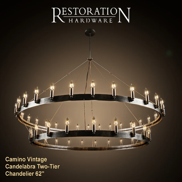 RH Camino Vintage Candelabra Two-Tier Chandelier 62 " — Descargar