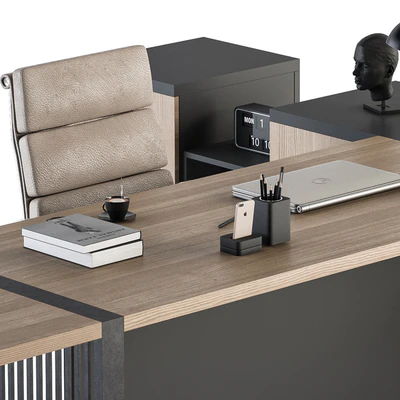 Manager Desk Wood and Black - Office Furniture 264 — Вид 3