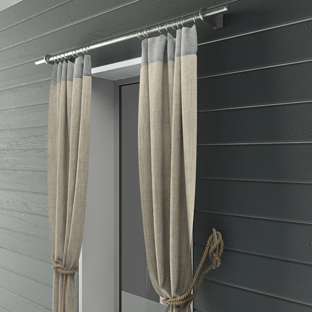 Curtains & rope & marine decor — Скачать