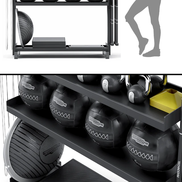 Stylish fitness set from Technogym SKILLTOOLS Kit. Sport equipment — Descargar