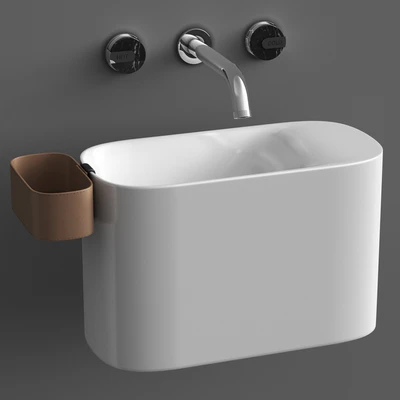 Wall mounted Korakril Ptit handrinse basin &  Graff Mod plus faucet — Ver 1