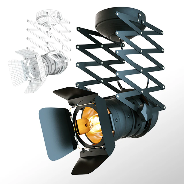 American Vintage Retro industrial art iron Ceiling light — Скачать