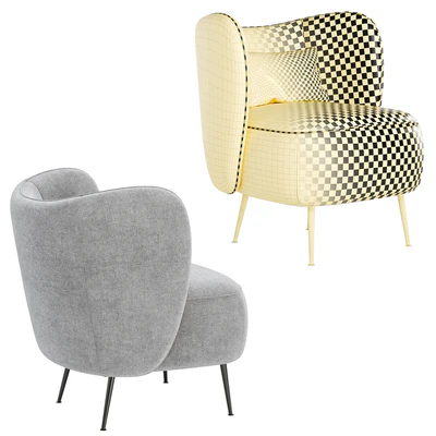 Upholstered Wingback Chair — Вид 3