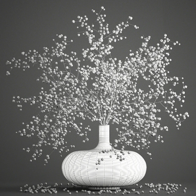 Bouquet 97. Branches, berries. Branches, berries, vase, natural decor, red — Descargar