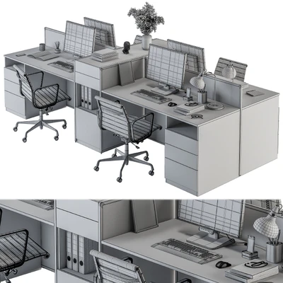 Office Furniture - employee Set 22 — Вид 3