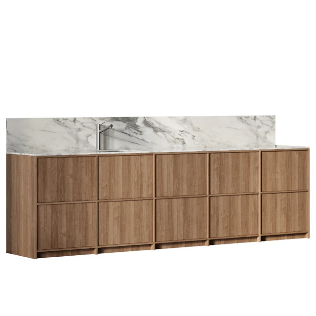 Straight kitchen with island — Descargar