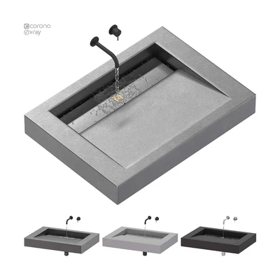 SSI Design Indiana wastafel Solid Surface minimal — Ver 1