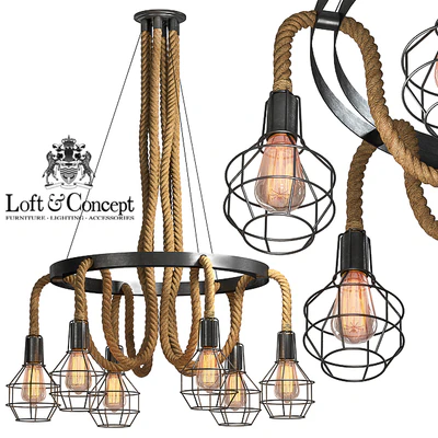 Chandelier Loft Rope Chandelier cage VI — Ver 3
