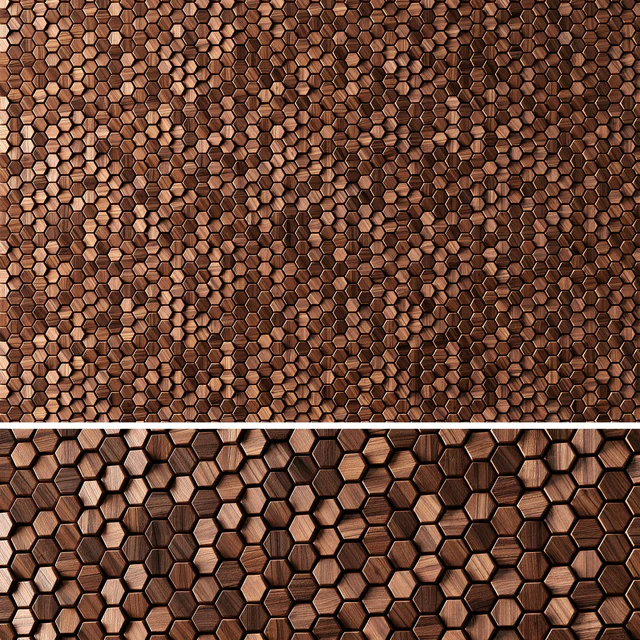 3D panels WOODEN Hexagon — Скачать