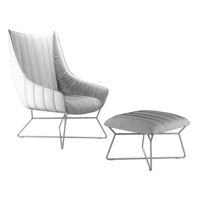 Freifrau Rubie Armchair Ottoman — Ver 3