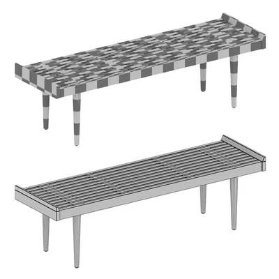 Tate Walnut Slatted Bench (Crate and Barrel) — Ver 3