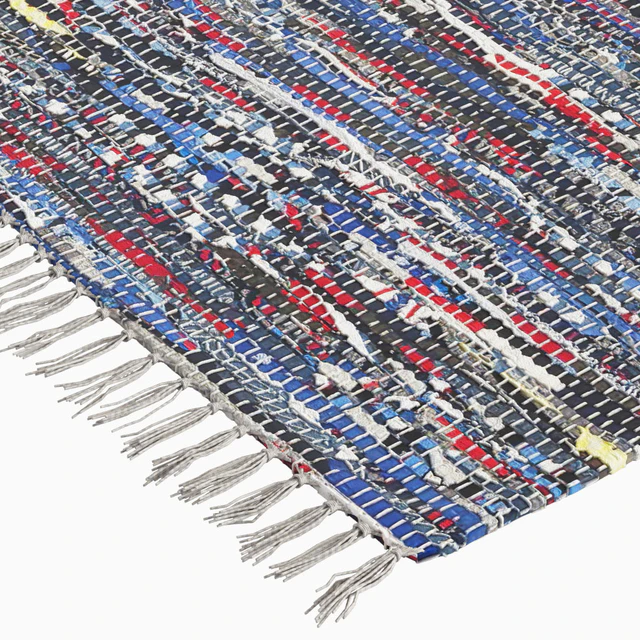 Patterned Woven Mat - Blue — Descargar