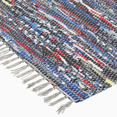 Patterned Woven Mat - Blue — Ver 3
