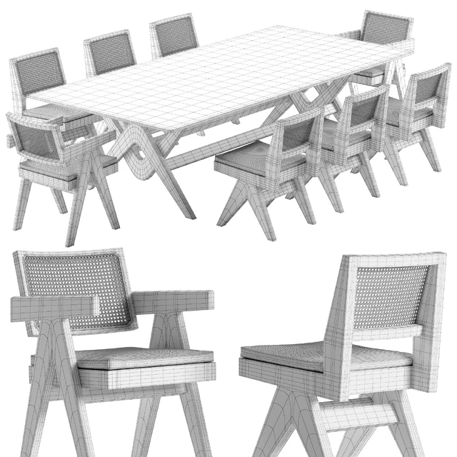 Cassina capitol complex table chair set — Download