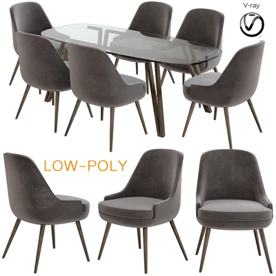 Poliform Dinning Set 10 (low poly) — Вид 1