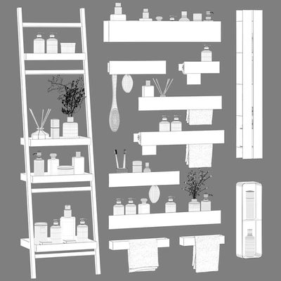 Bath accessories Tezza 02 in minimalist style — Ver 3