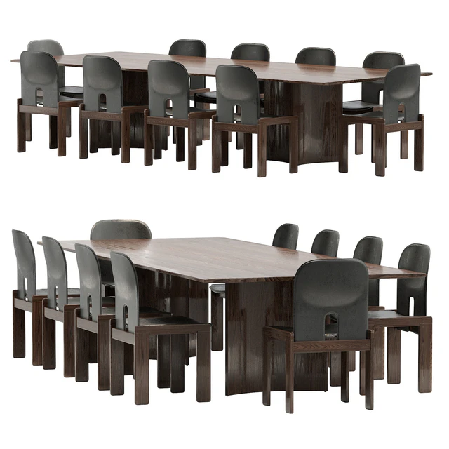 Crevasse table & Tobia Scarpa Chair — Скачать