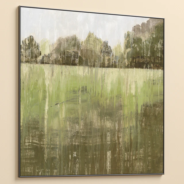 Green Accent Abstract Landscape Large Wall Art C-552 — Скачать