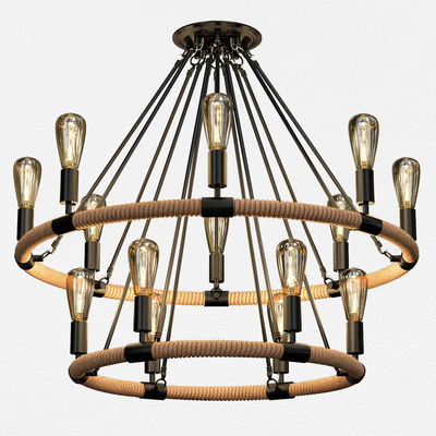 Rope Wrapped Pendant Industrial Style — Descargar