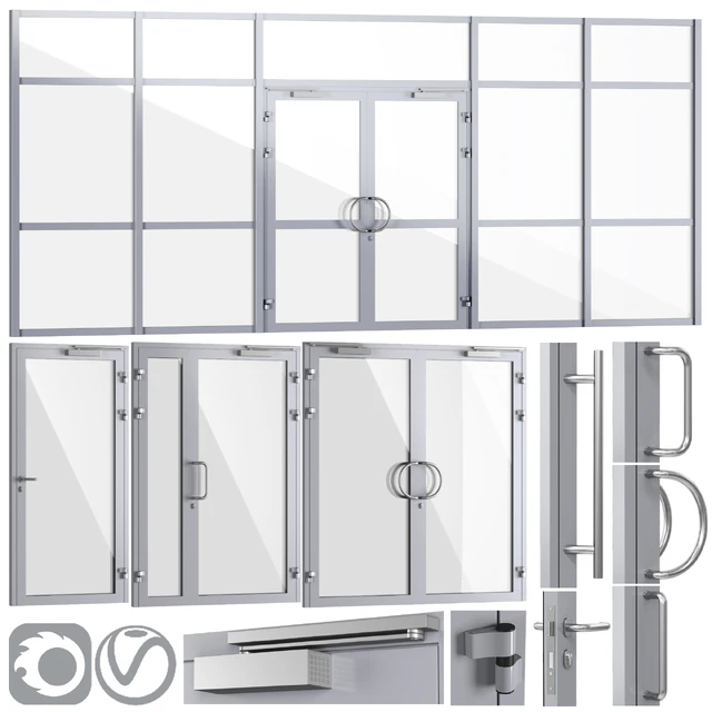 Glass fire doors and partitions, a set of handles — Descargar