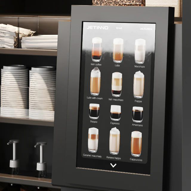 Coffee vending machine. Coffee to go. Self-service coffee shop. Vendor point — Download