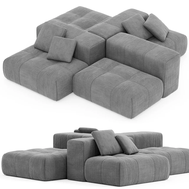 Saba Italia PIXEL Sectional fabric sofa with removable cover — Скачать