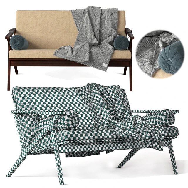 Cavett Wood Frame Loveseat — Descargar