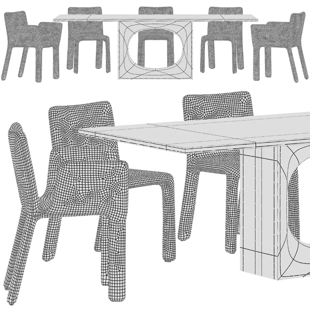Dining table Kristalia Holo and chair Kristalia Joko — Descargar