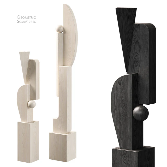 Geometric Wood Floor Sculptures — Download