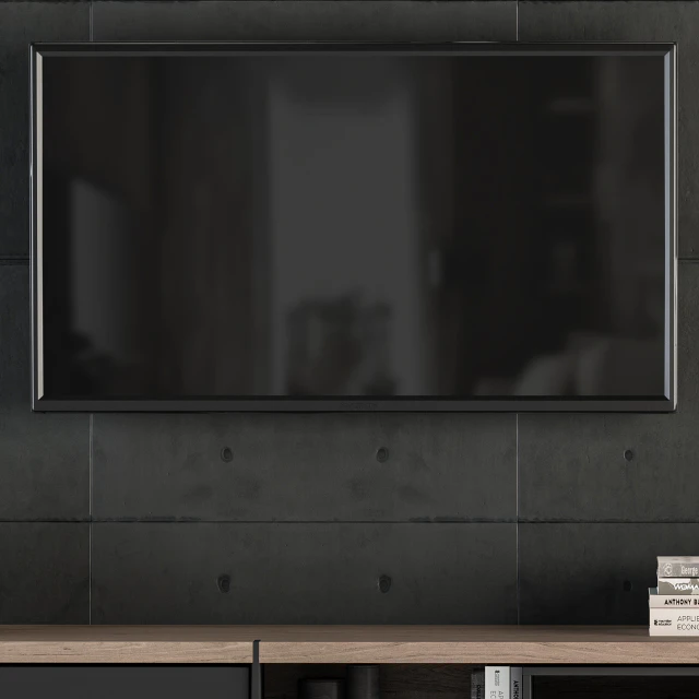 TV Wall Black Concrete and Wood - Set 10 — Descargar