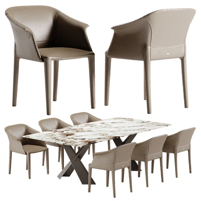 Cattelan Italia Mad Max Keramik table Zuleika chair set — Ver 1