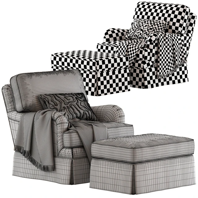 Ethan Allen Monica Armchair and Ottoman — Descargar