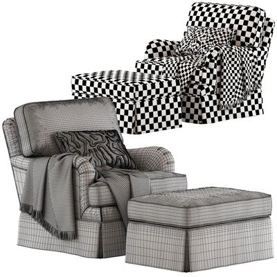 Ethan Allen Monica Armchair and Ottoman — Ver 2