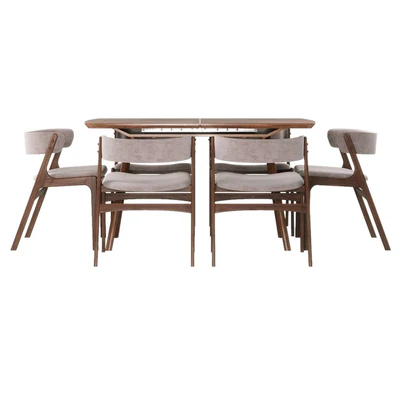Kitchen table Plinto-1 Brown sliding, chair Jasper — Ver 3