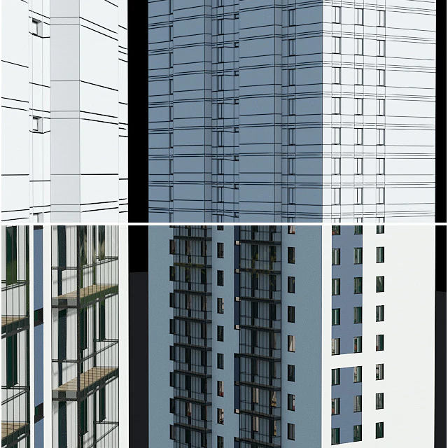 Set of multi-storey houses 2 — Descargar
