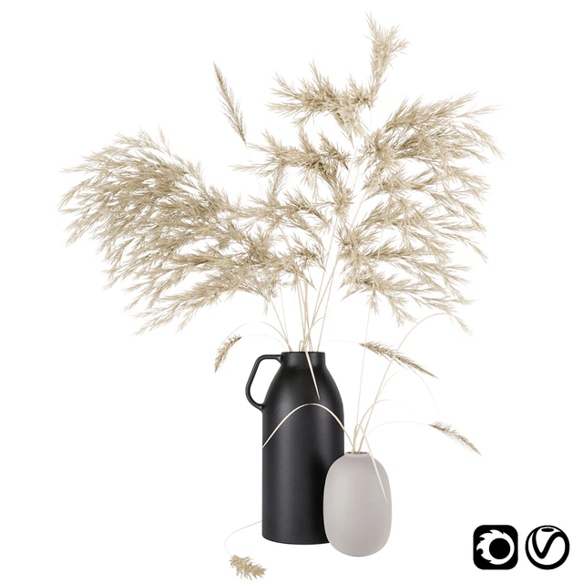 Vases set by H & M with pampas grass — Descargar