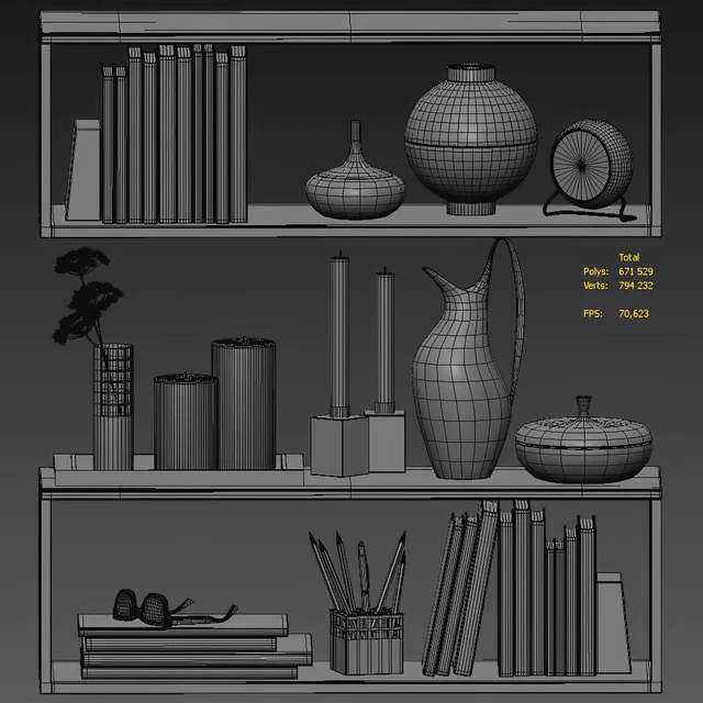 Shelves Kristina Dam with decorative filling — Descargar