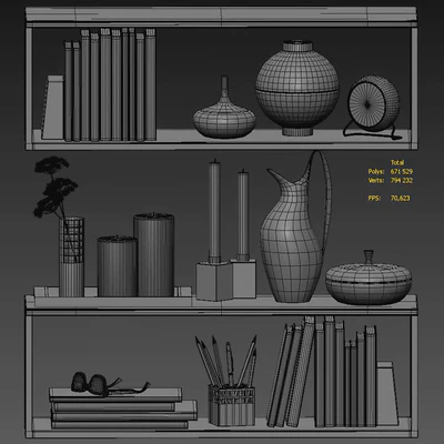 Shelves Kristina Dam with decorative filling — Ver 2