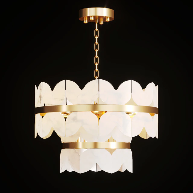 Chandelier with marble plates IOANNA — Скачать