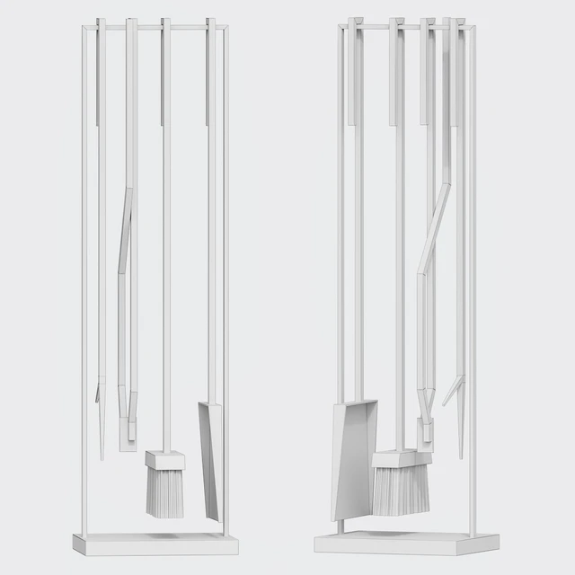 Cb2 4 Piece Bend Raw Steel Standing Fireplace Tool Set — Descargar